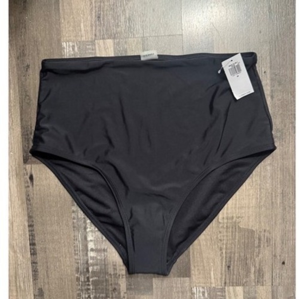 NWT Old Navy Womens High Waisted Bikini Bottoms Black Swim 860218-06-1 Medium